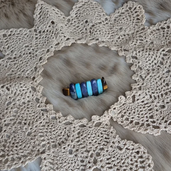 🌙Artisan Howlite Sodalite Tigers Eye Hair Clip - Picture 2 of 8